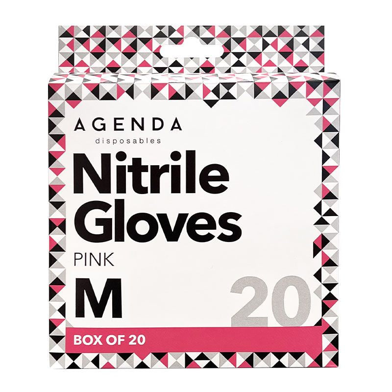 Nitrile Gloves Pink 20 Pack - Medium