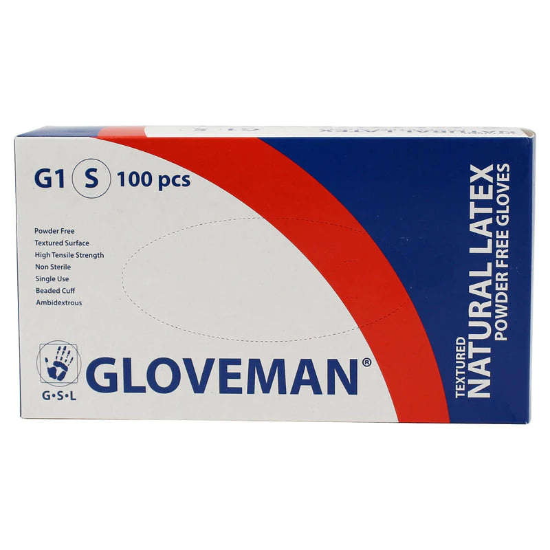 Gloveman Powder Free Latex Gloves 100 Pack