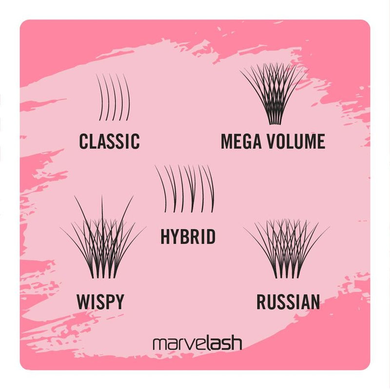 Marvelash Russian Lashes 0.07 6D Fans Assorted