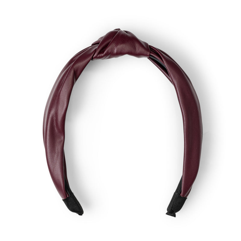 Rawr Leather Look Knotted Headband - Burgundy