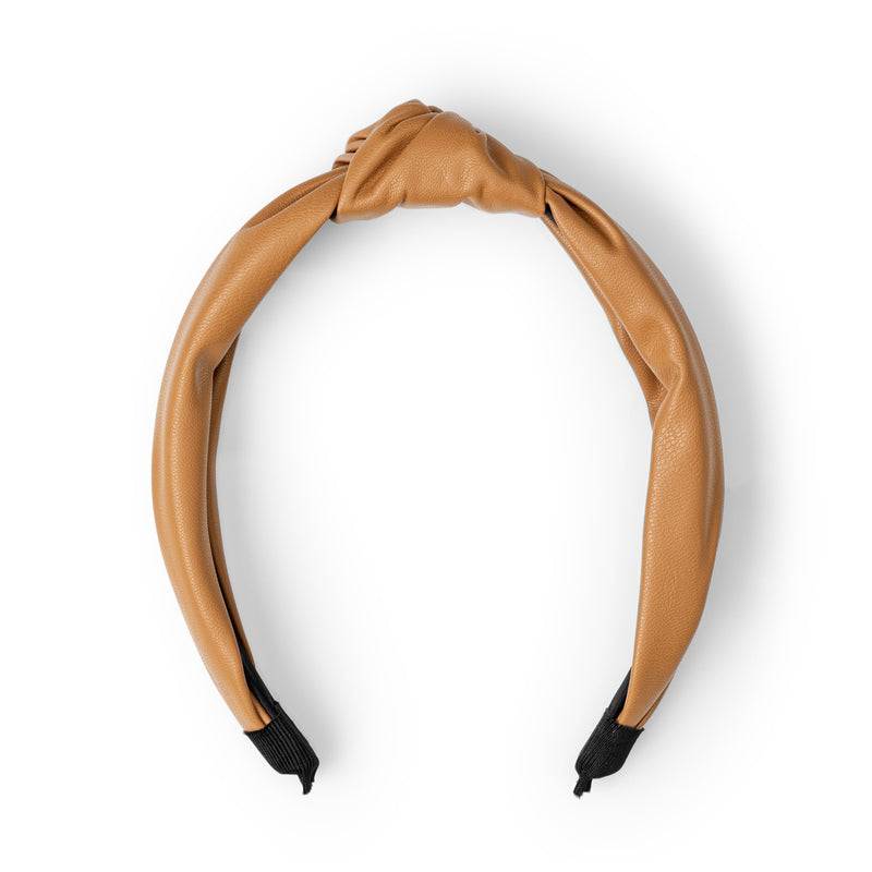 Rawr Leather Look Knotted Headband - Tan