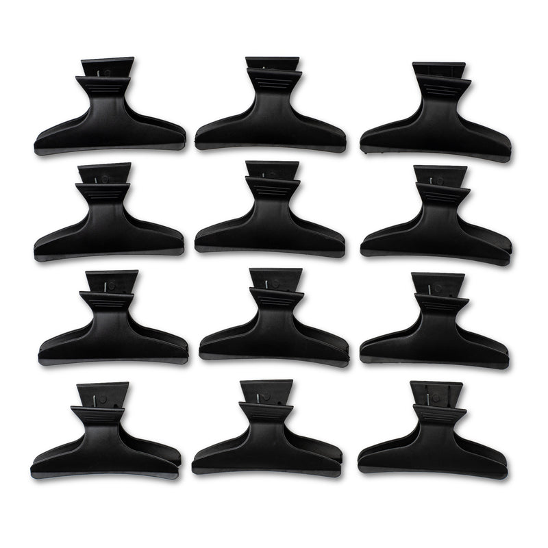 Rawr Butterfly Hair Clamps Black 12 Pack