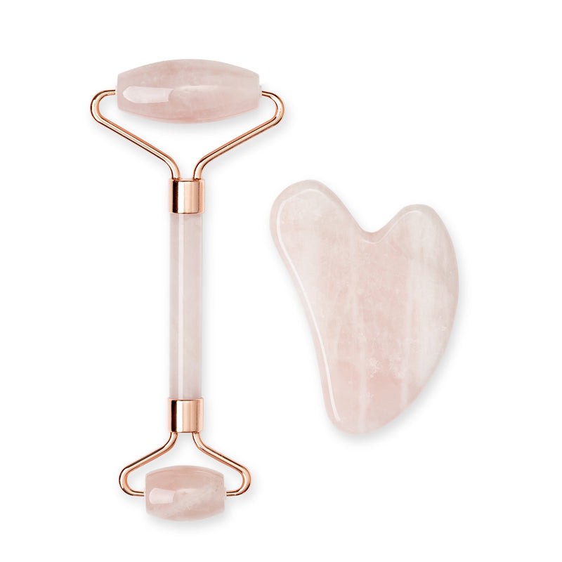 Rawr Rose Quartz Roller & Gua Sha Set