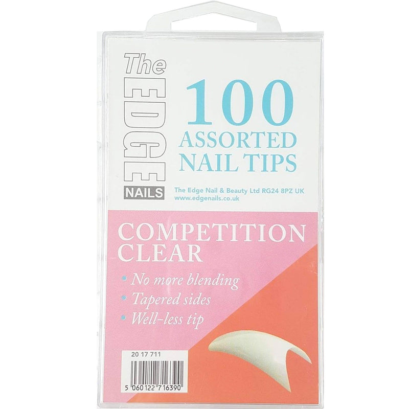 Competition Clear  Assorted Nail Tips 100 Pack