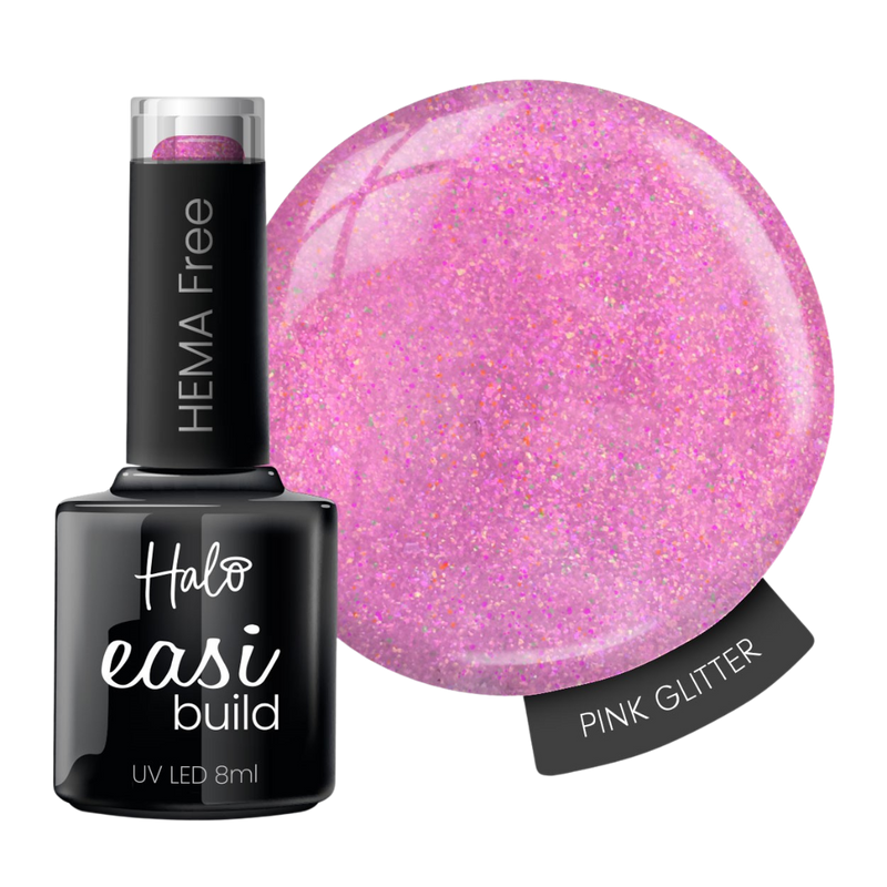 Halo EasiBuild Gel Hema Free - Pink Glitter 8ml