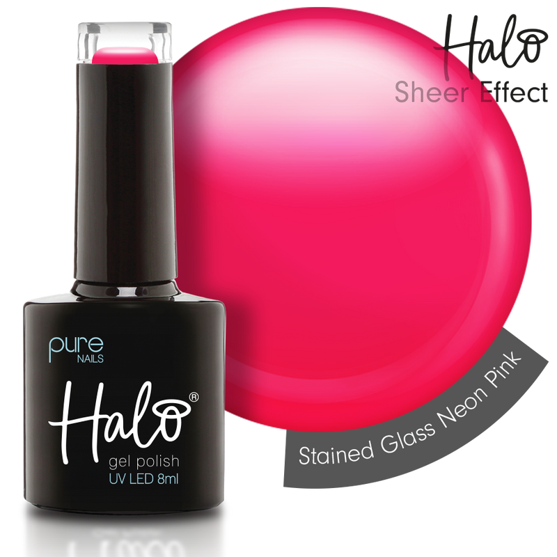 Gel Polish 8ml Stained Glass Neon Pink