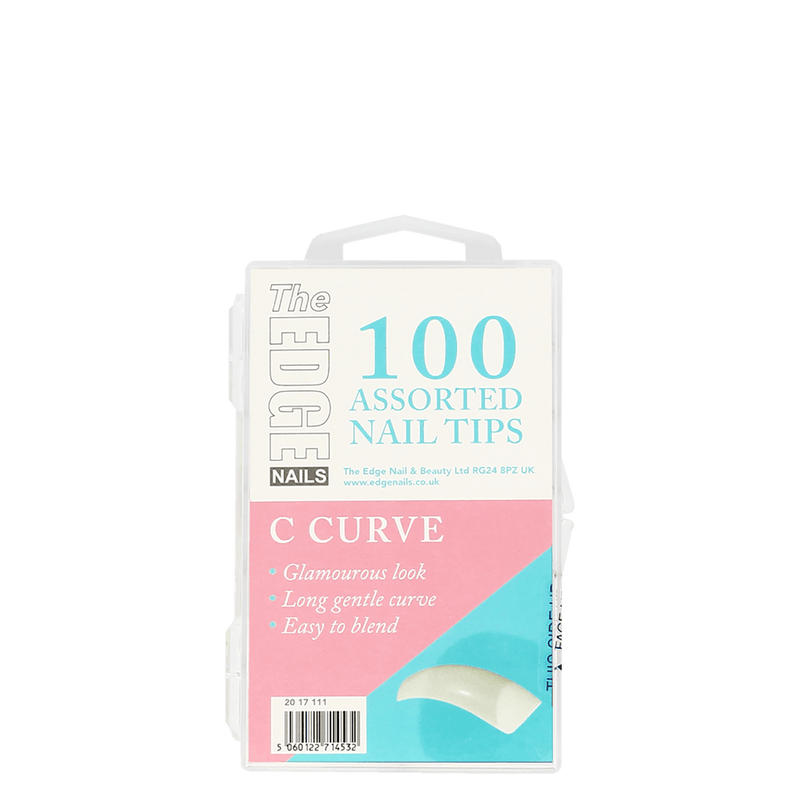C Curve Assorted Nail Tips  100 Pack
