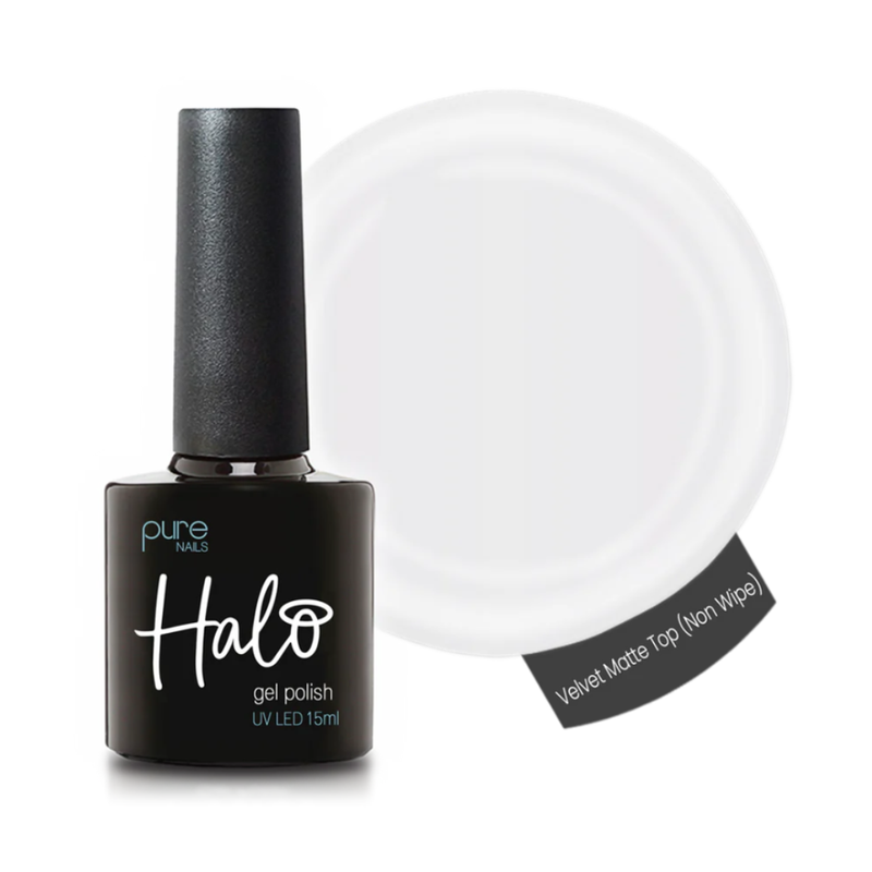 Halo Gel Polish Velvet Matte Top Coat 15ml (Non Wipe)
