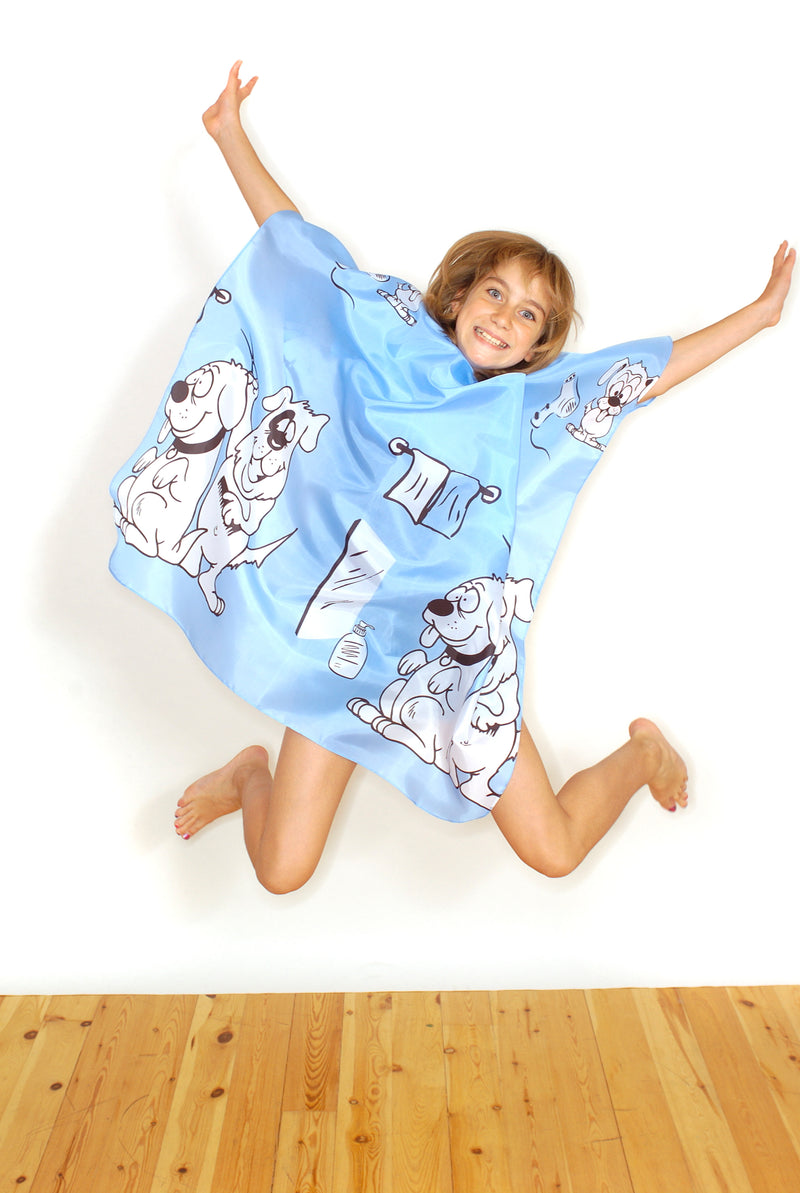 Children’s Gown Blue Doggy Print