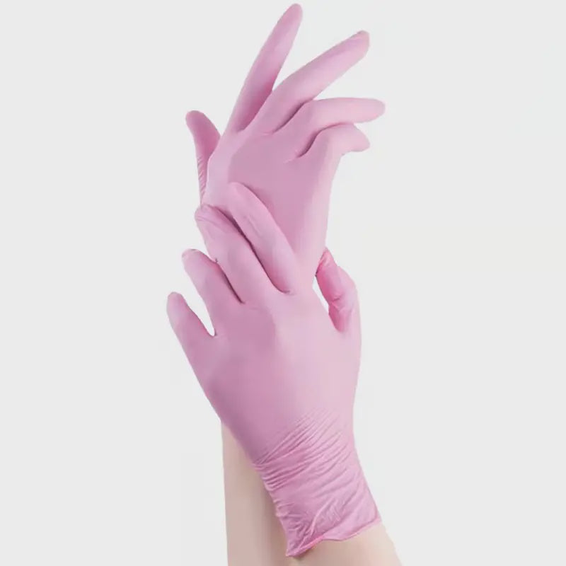 Nitrile Gloves Pink 100 Pack -  Medium