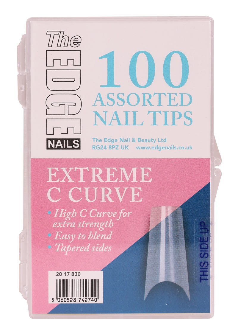 Extreme C Curve Assorted Nail Tips 100 Pack