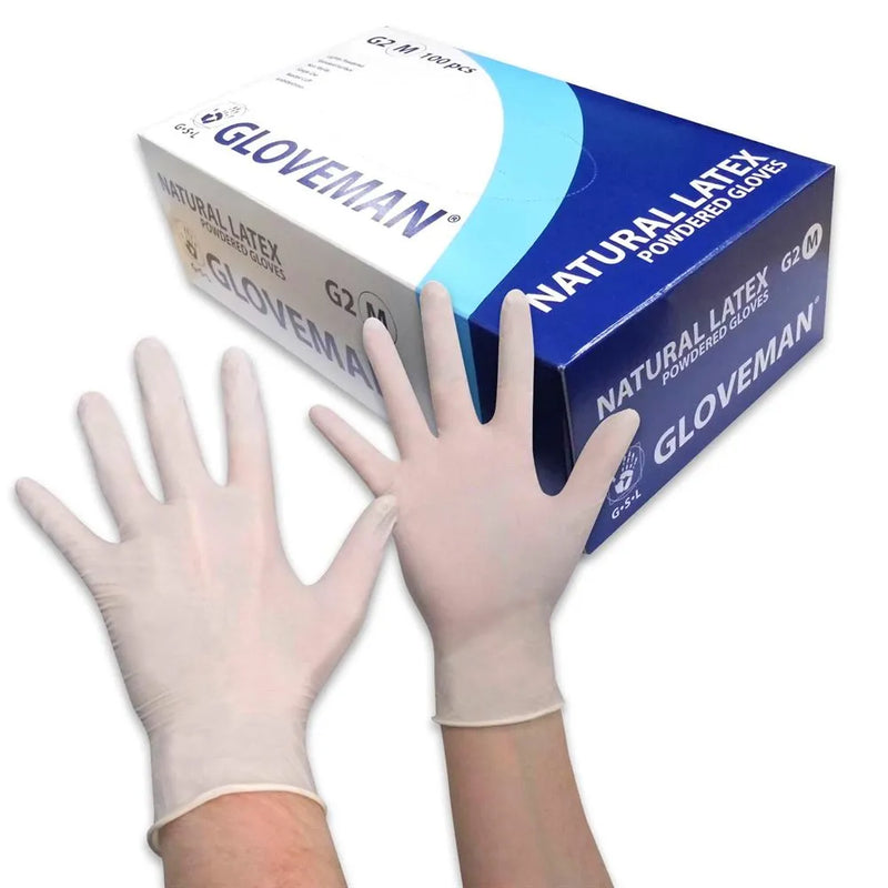 Gloveman Powdered Latex Gloves 100 Pack
