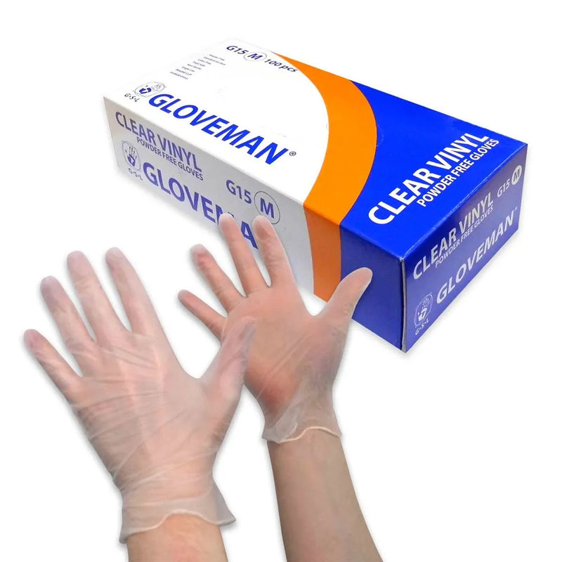 Gloveman Powder Free Vinyl Gloves 100 Pack