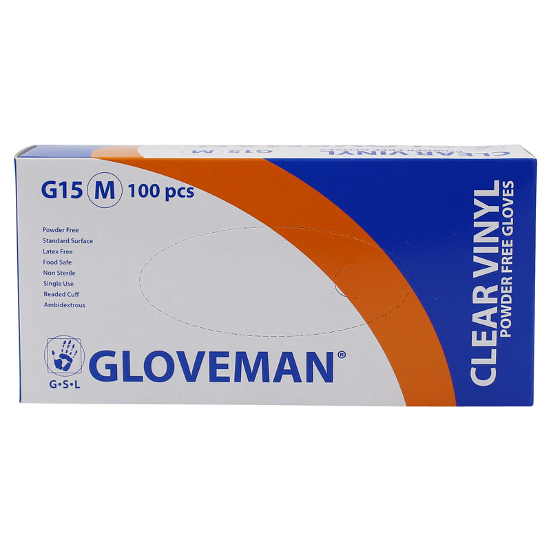 Gloveman Powder Free Vinyl Gloves 100 Pack