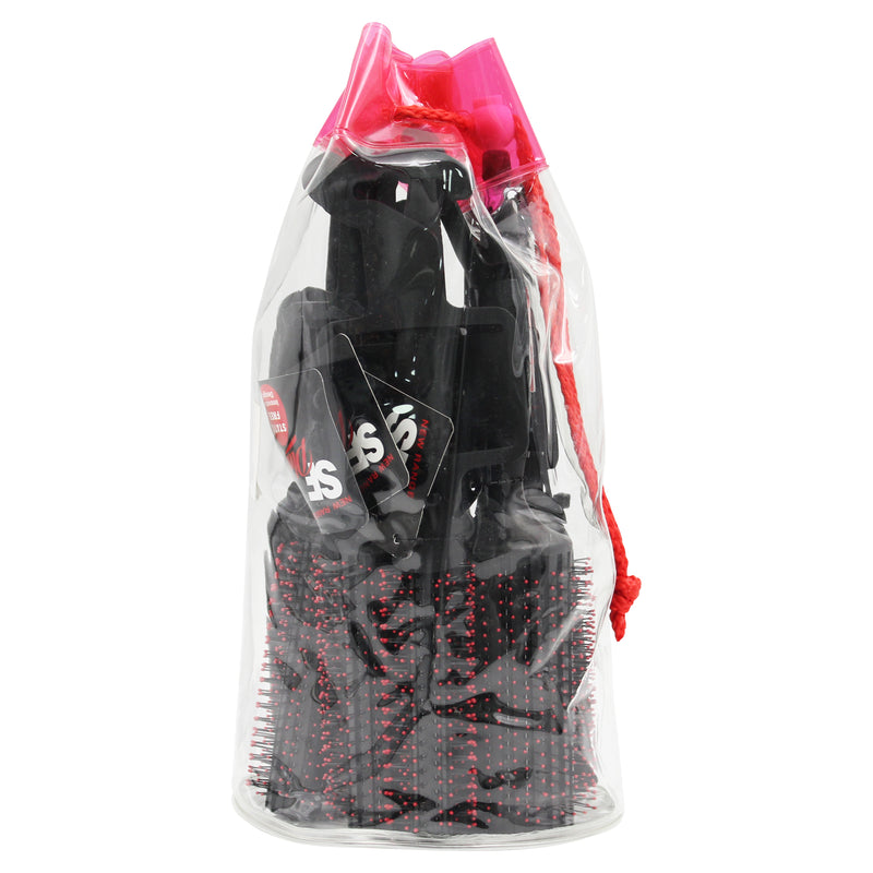 Brush Set Black & Red 6 Pack