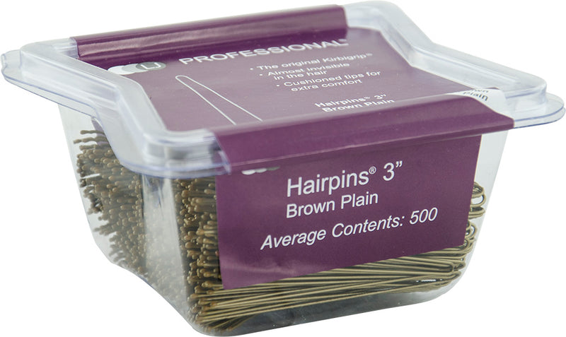 3 Inch Hairpins Brown Plain - 500 Pack